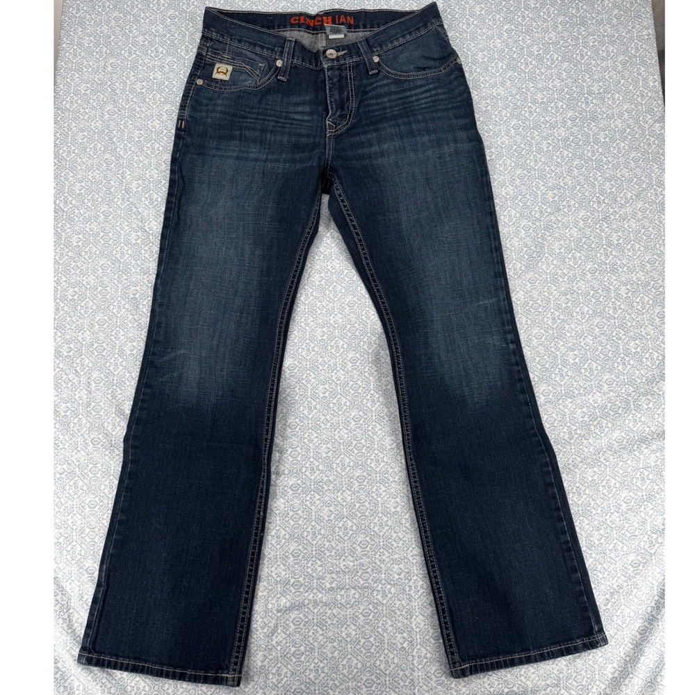 Cinch Ian Slim Fit Bootcut Jeans Mens 31x30.5 Dark Wash Denim MB65436001
